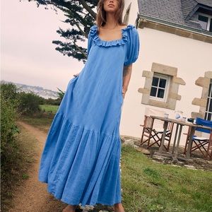 Free People Kaylyn Midi Dress Blue